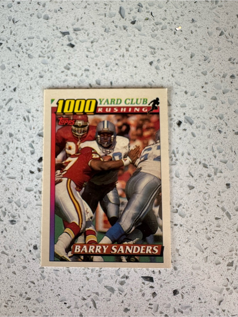 Barry Sanders 1000 Yard Club Rushing Football Card - Barry Sanders
